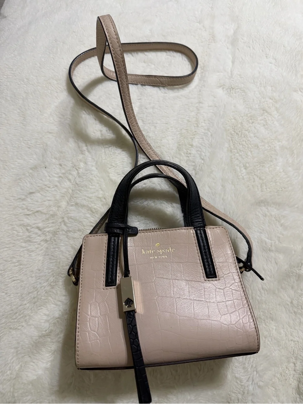 Kate Spade New York Mini Croc Embossed Leather Satchel 💗